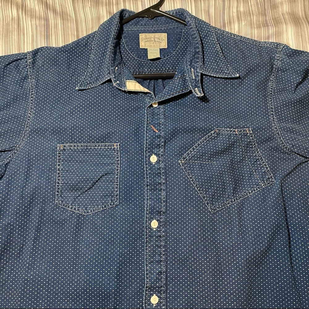 RRL Double RL indigo Pin Dot Pattern Size Medium Stifel workwear Ralph Lauren